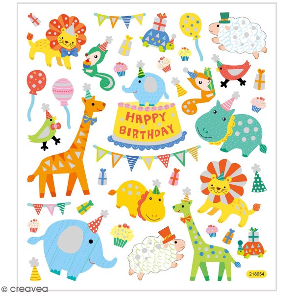 Stickers Creativ Company - Happy Birthday - 26 pcs environ - Photo n°1
