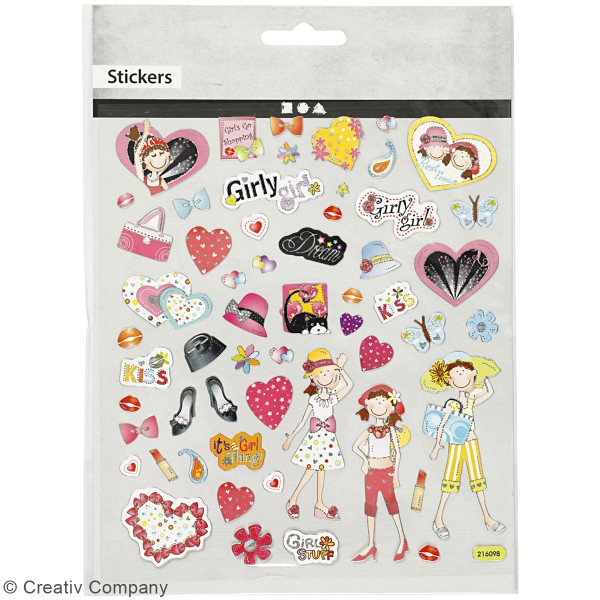 Stickers Creativ Company - Girly - 40 pcs environ - Photo n°2