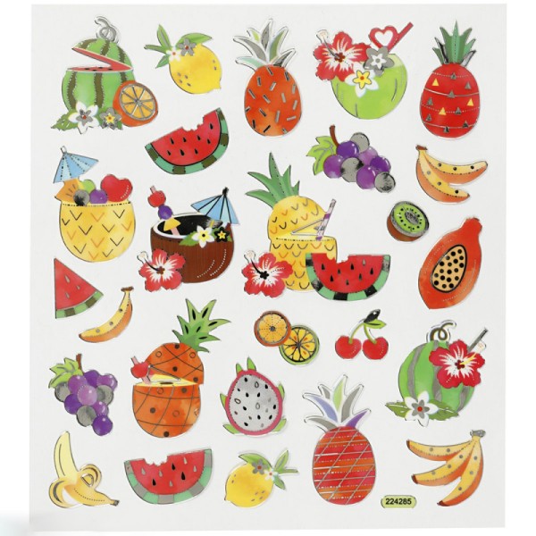 Stickers Creativ Company - Fruits exotiques - 26 pcs environ - Photo n°1
