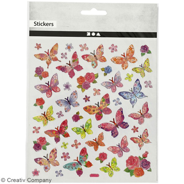 Stickers Creativ Company - Papillons - 28 pcs environ - Photo n°2