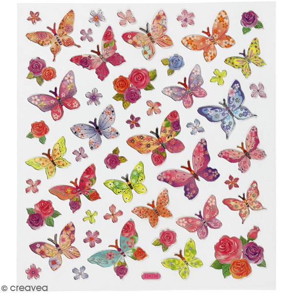 Stickers Creativ Company - Papillons - 28 pcs environ - Photo n°1