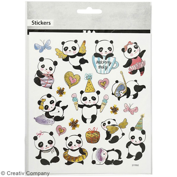 Stickers Creotime - Panda - 21 pcs environ - Photo n°2