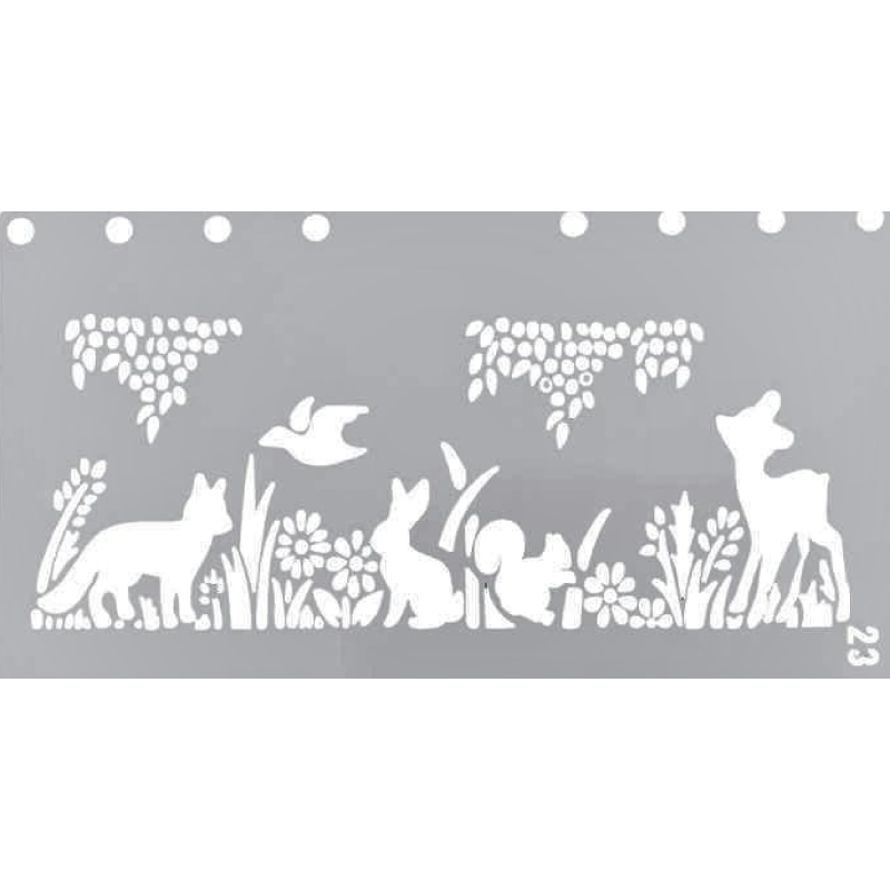 pochoir réutilisable en PVC, 23 x 12 cm animal 1 Cerf animal de la forêt nature cartes bricolage bricolage taille A5 pochoir réutilisable