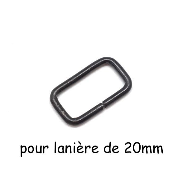 10 Boucles Rectangulaires En Métal Noir Vieilli Pour Sangle De Sac Cuir 20mm, Anneau Non Soudé - Photo n°1
