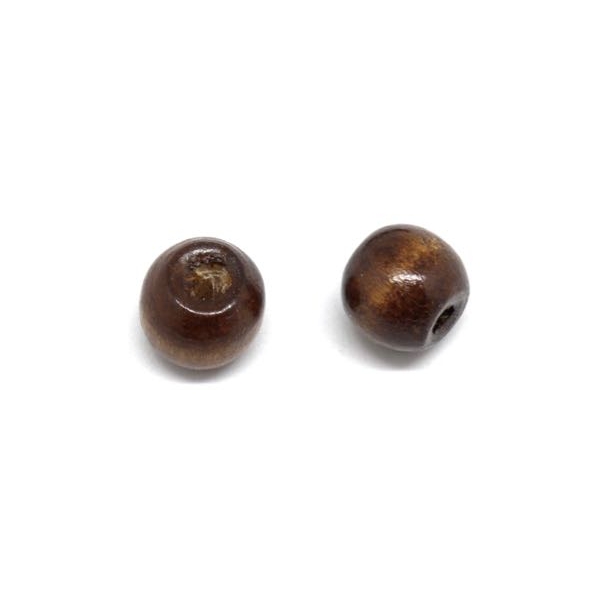 50 Perles En Bois 12mm Rondes Couleur Marron - Photo n°3