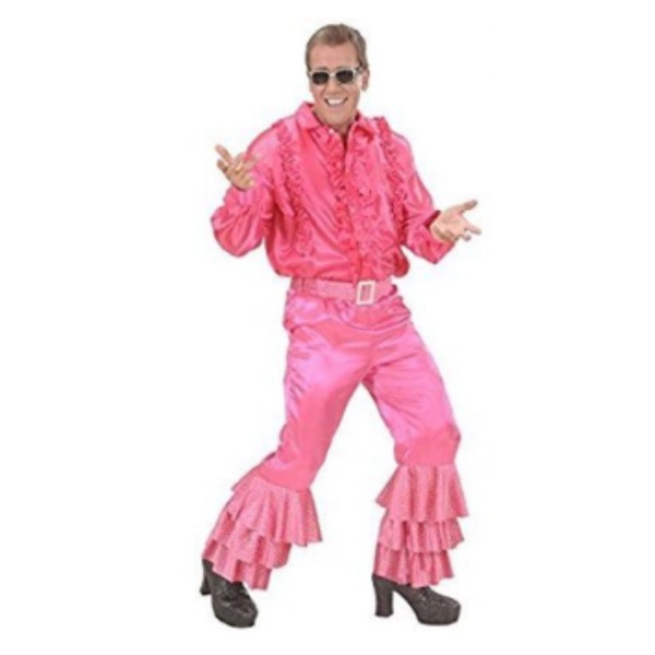 Pantalon homme carnaval rose à paillettes - Taille S/M - Photo n°1