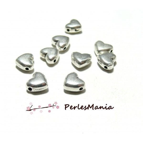 PS1198883 PAX 25 perles intercalaire COEUR BOHO metal Argent Antique - Photo n°1