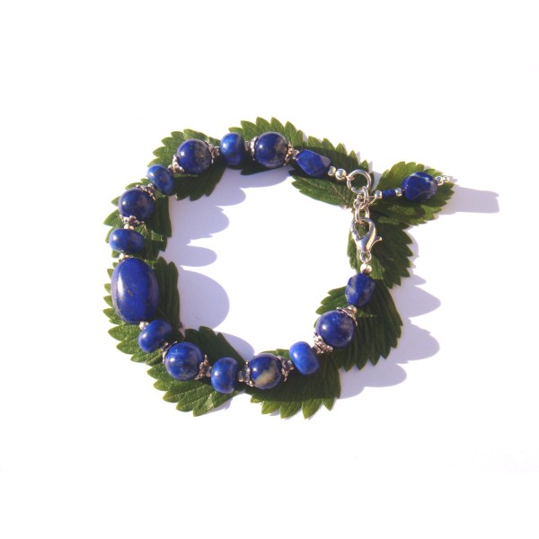 Bracelet Lapis Lazuli 17.5 à 18.5 CM de tour de poignet - Photo n°3