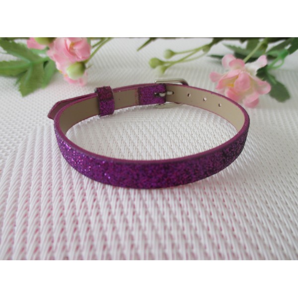 Supports bracelets violet à paillettes x 2 - Photo n°2