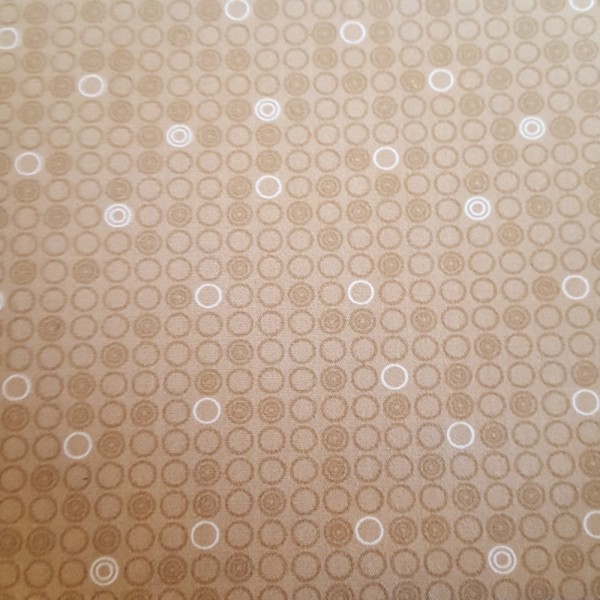 Coupon tissu  - motifs géométrique taupe - coton - 40x50cm - Photo n°1