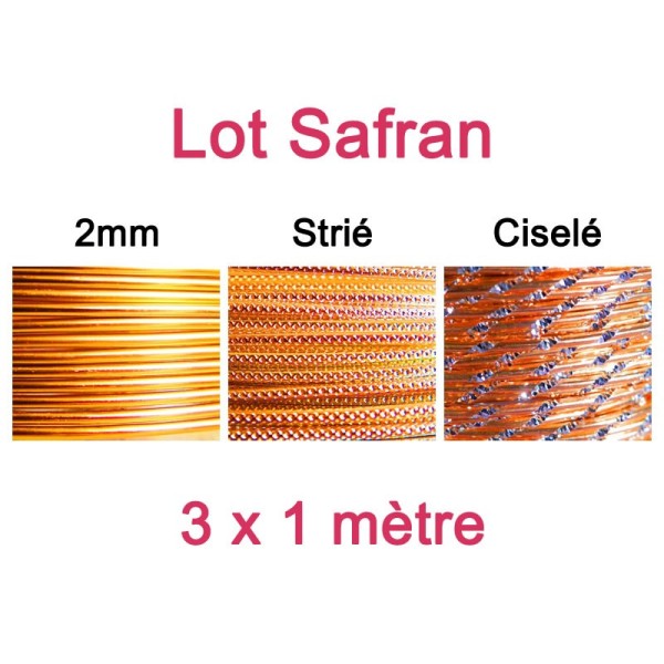 Lot fil alu safran 2mm - 3 x 1m - Photo n°1