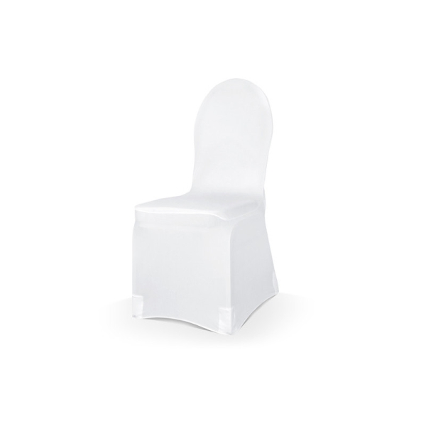 Housse de chaise élastique blanc - Photo n°1