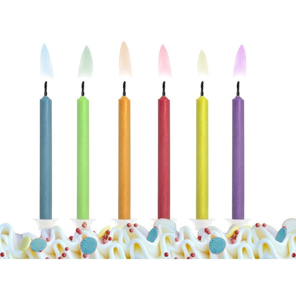 Bougies flammes colorées x6 - Photo n°2