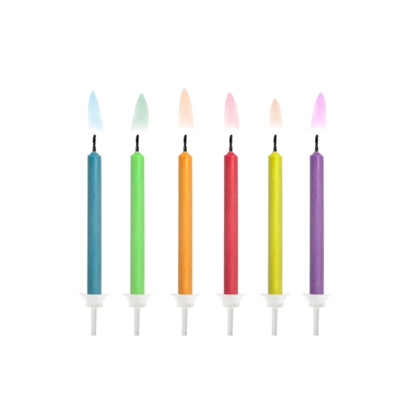 Bougies flammes colorées x6 - Photo n°1