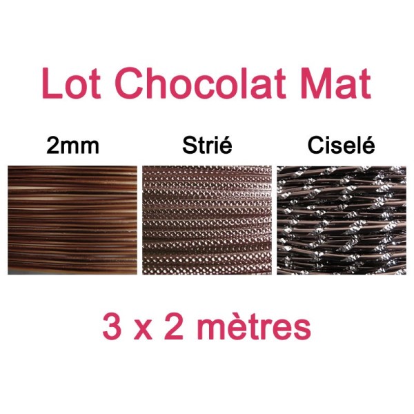 Lot fil alu chocolat mat 2mm - 3 x 2m - Photo n°1
