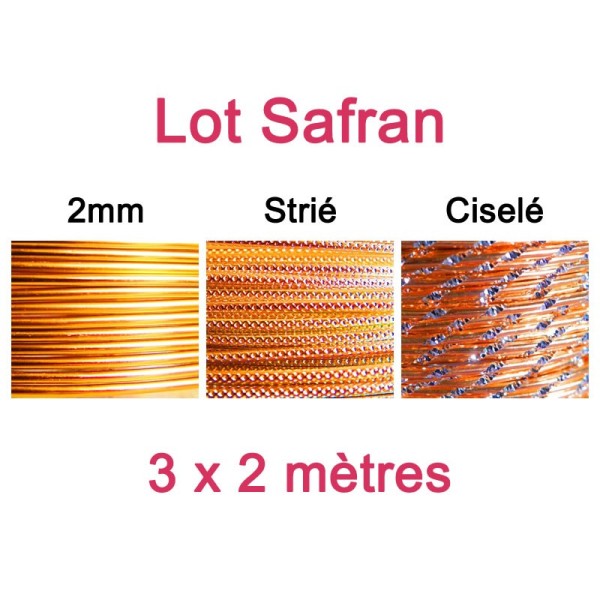 Lot fil alu safran 2mm - 3 x 2m - Photo n°1