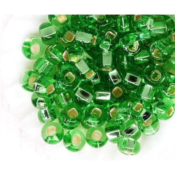 20g d'Argent de Lumière Vert Émeraude PRECIOSA de Semences de Perles de Rocaille Entretoise de Perle - Photo n°1