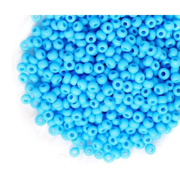 20g Bleu Opaque de Semences de Perles d'Entretoise de Perles de rocaille en Verre tchèque Perles de - Photo n°1