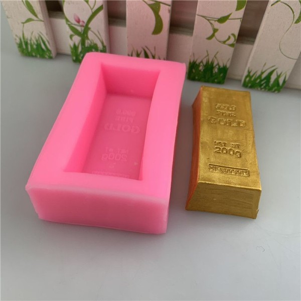Barre d'or et que l'Or fin, 3D en Silicone de Chocolat Savon Gâteau, Fondant Gâteau, Cire, Gelée de - Photo n°4