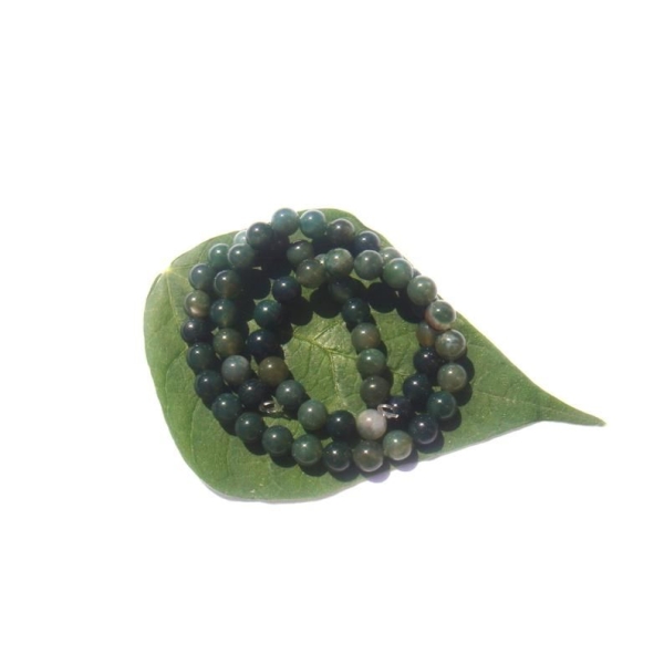 Agate Mousse multicolore : 10 perles 6 MM de diamètre - Photo n°1