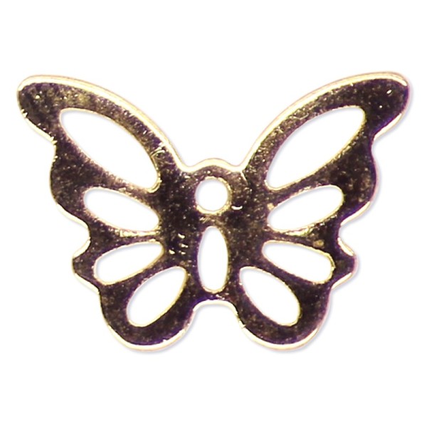 5 Breloques Papillon Or 15 mm - Photo n°1