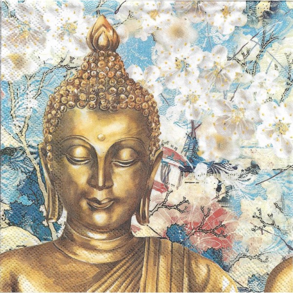 4 Serviettes en papier Bouddha Relax Decoupage Decopatch Format Lunch L-869400 IHR - Photo n°3