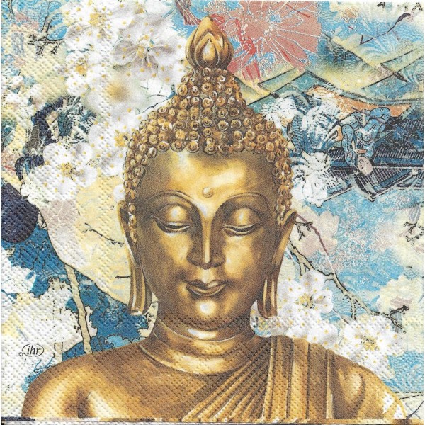 4 Serviettes en papier Bouddha Relax Decoupage Decopatch Format Lunch L-869400 IHR - Photo n°1