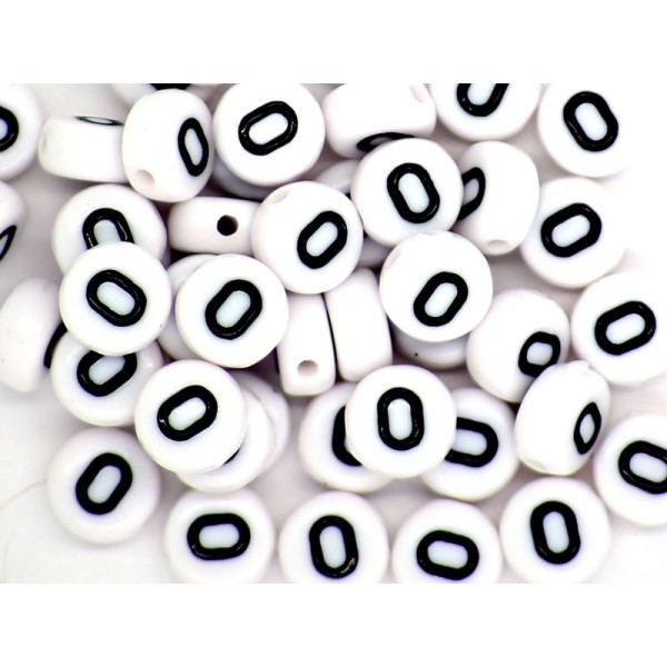50 Perles Alphabet Lettre - O - Photo n°1