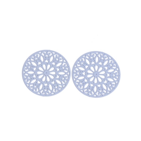 PS110200254 PAX de 5 Estampes pendentif filigrane Mandala 25mm Lilas - Photo n°2