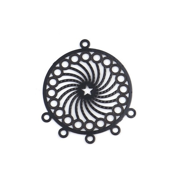 PS110206758 PAX de 5 Estampes pendentif chandelier filigrane Mandala Noir - Photo n°2