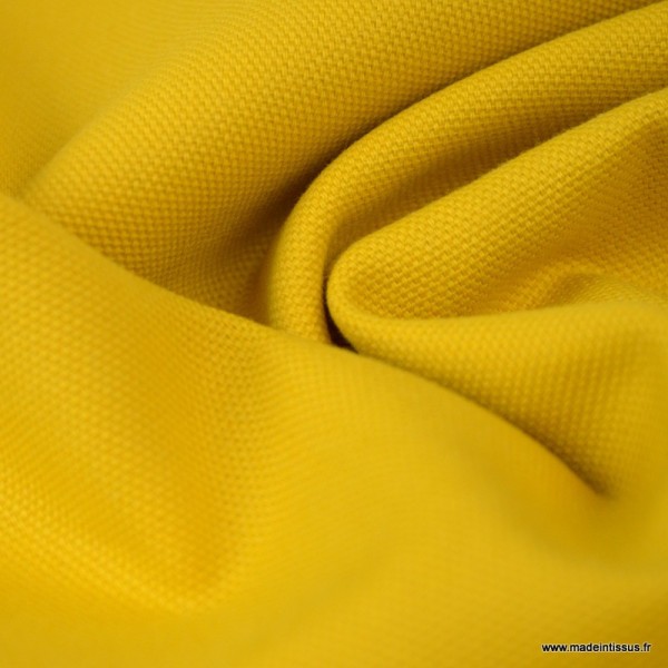 Tissu demi natté coton moutarde - Photo n°3
