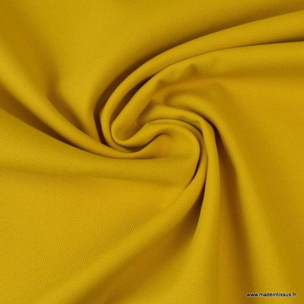 Tissu demi natté coton moutarde - Photo n°1