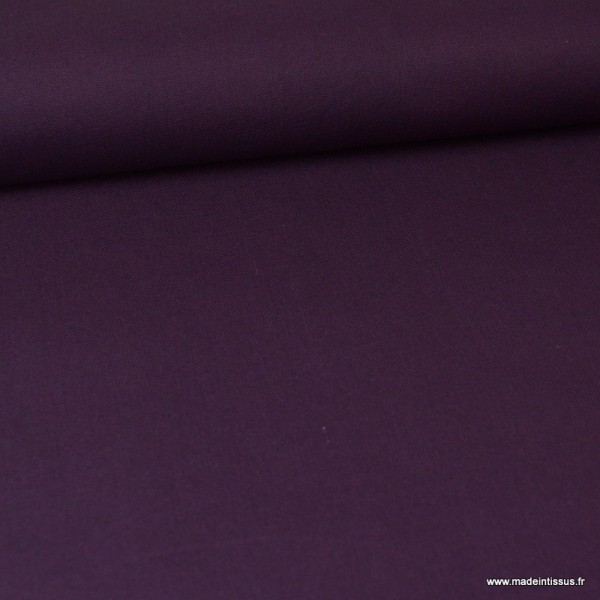 Tissu demi natté coton Prune - Photo n°2