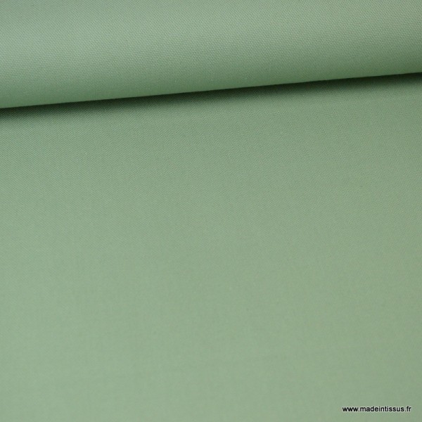 Tissu demi natté coton vert Céladon - Photo n°2