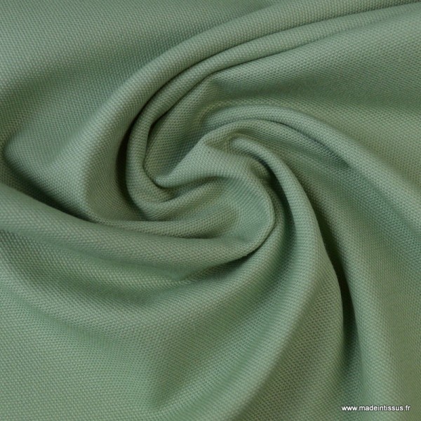 Tissu demi natté coton vert Céladon - Photo n°1