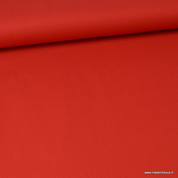 Tissu demi natté coton Rouge - Photo n°2