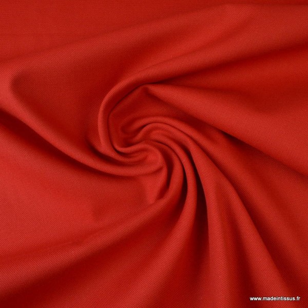 Tissu demi natté coton Rouge - Photo n°1