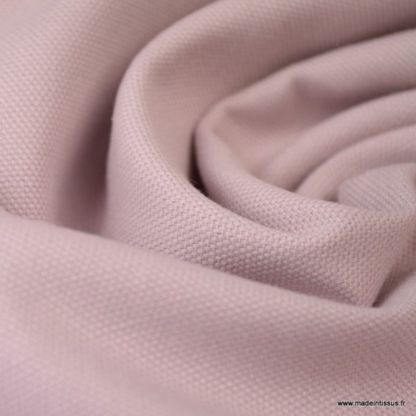 Tissu demi natté coton Rose poudré - Photo n°3