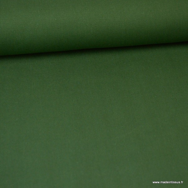 Tissu demi natté coton vert bouteille - Photo n°2