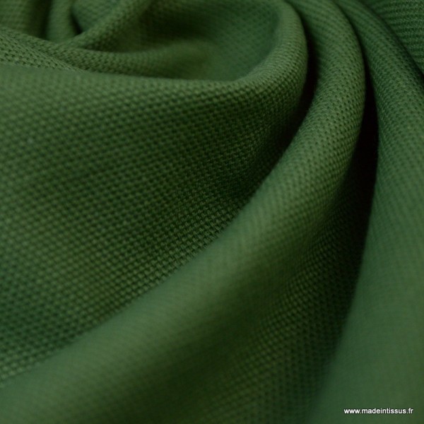 Tissu demi natté coton vert bouteille - Photo n°3