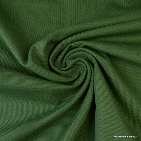 Tissu demi natté coton vert bouteille - Photo n°1