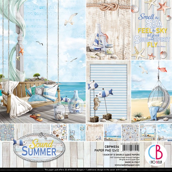 12 papiers scrapbooking 30,5 x 30,5 cm CIAO BELLA THE SOUND OF SUMMER - Photo n°1