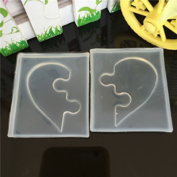 2 Partie des Amis de Coeur Pendentif, Puzzle Amour Valentine, 3D en Silicone de Chocolat Savon Gâtea - Photo n°1