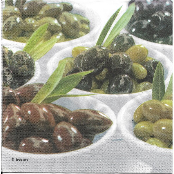 4 Serviettes en papier Olives Format Lunch Decoupage Decopatch 5942 PPD - Photo n°2
