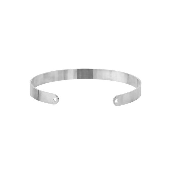 S110081561 PAX 3 supports bracelet JONC PLAT 6mm métal couleur ARGENT PLATINE - Photo n°1