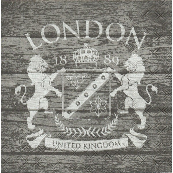 4 Serviettes en papier Londres Emblème Format Lunch Decoupage Decopatch 13307865 Ambiente - Photo n°1