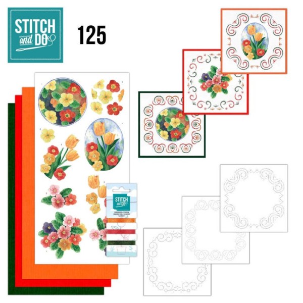 Stitch and do 125 - kit Carte 3D broderie - Fleurs de printemps - Photo n°1