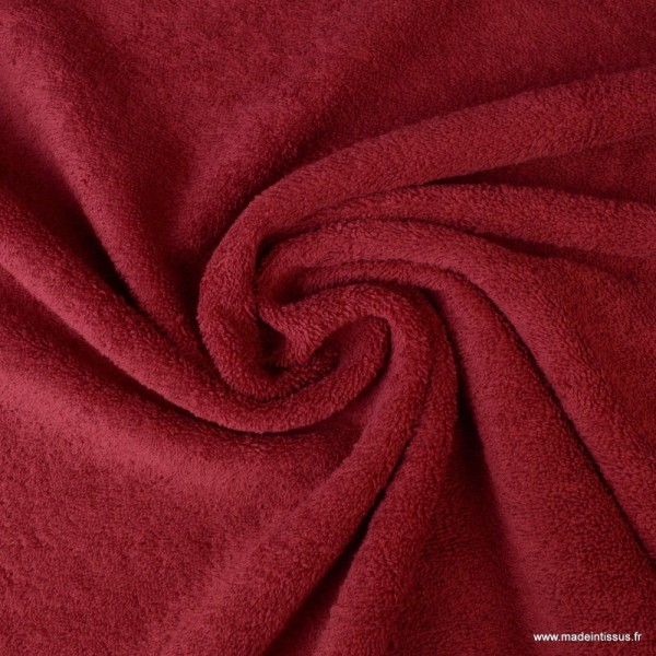Tissu Eponge 100% coton Rouge Hermes - Photo n°1