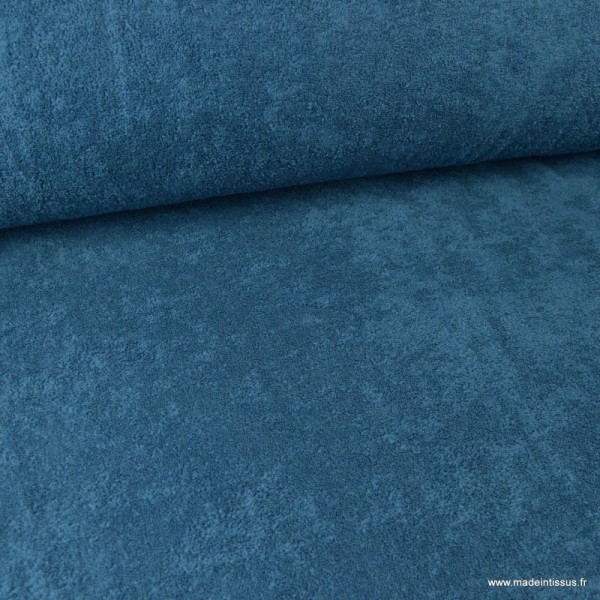 Tissu Eponge 100% coton Bleu Pétrole - Photo n°2