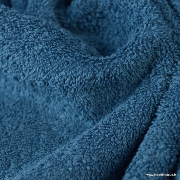 Tissu Eponge 100% coton Bleu Pétrole - Photo n°3